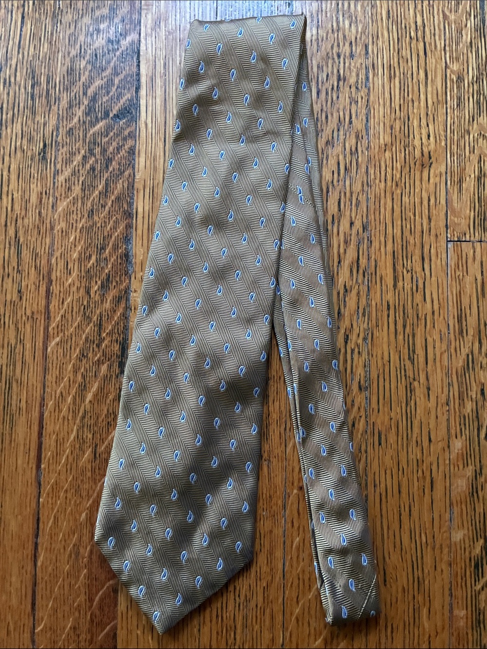 Men's Brown Paisley Silk Tie - Unbranded